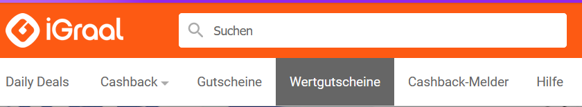 Wertgutscheine bei iGraal finden