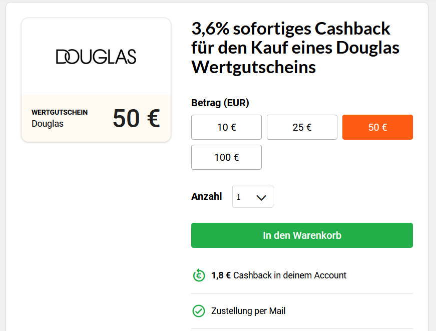 iGraal: Wertgutscheine mit Cashback