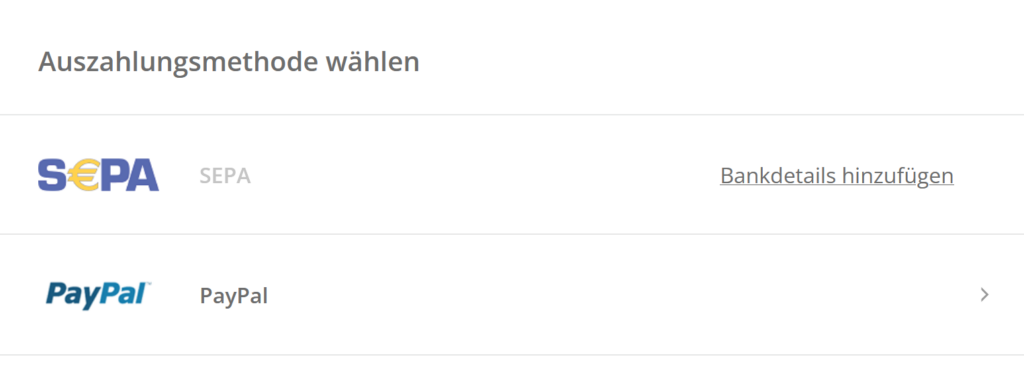 Dein gesammeltes Cashback kannst du auf dein Paypal-Konto oder dein Bankkonto auszahlen lassen.