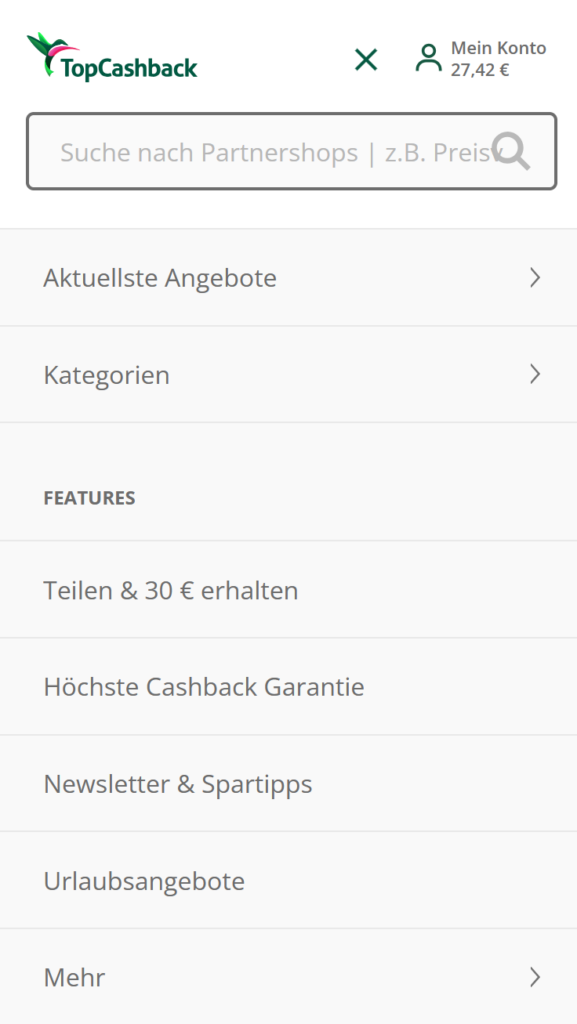 TopCashback: Freunde werben und Bonus erhalten.